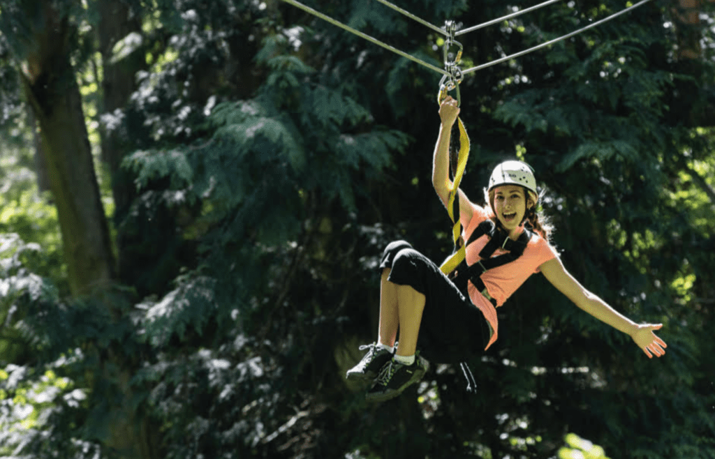 outdoor team building - zip lining and canopy tours